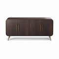 **Modern Dark Wood Sideboard with Gold Accents**